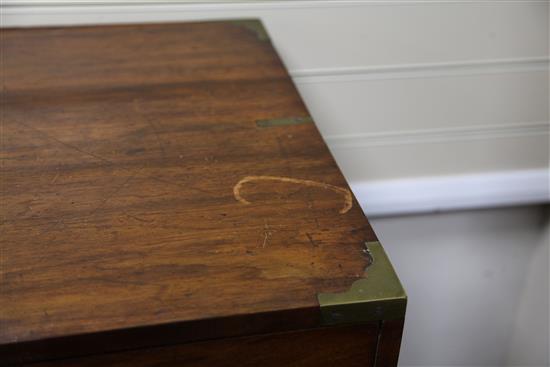 A Victorian brass mounted camphorwood campaign chest, W.3ft 1in.